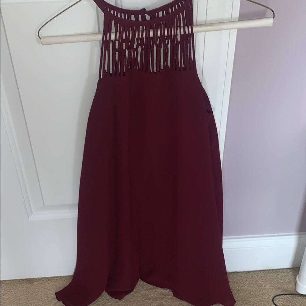 short maroon dress